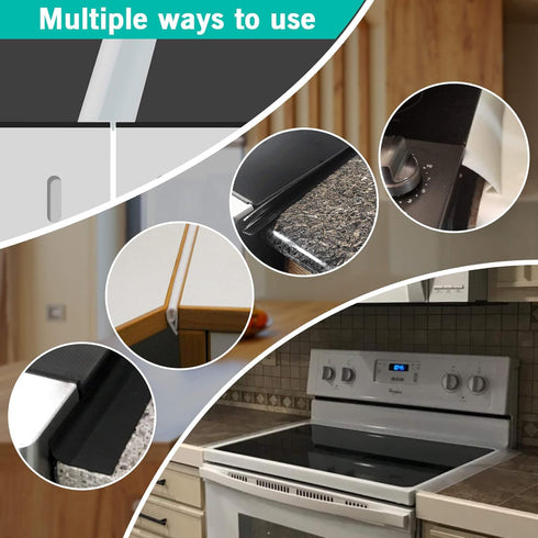 Gap Filler for Stove and Counter - Kitchen Stove Counter Gap Cover Silicone Gap Cover Between Stove and Counter 21 Inches Semi Transparent...