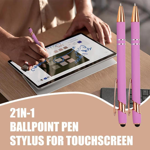 6 PCS 2 in 1 Stylus Ballpoint Pens,Pen with Stylus Tips, 1.0 mm Black Ink Metal Pens Stylus Pen for Touch Screens (6 Colors-2)......
