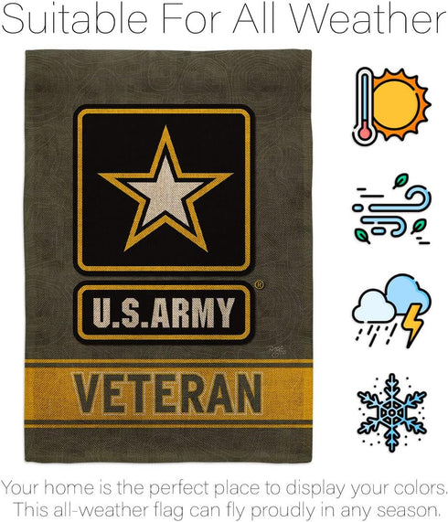 Breeze Decor US Army Veteran Garden Flag Armed Forces Rangers United State American Military Retire Official House Banner Small Yard Gift Double-S...