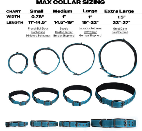 PetiFine Neoprene Padded Dog Collar, Heavy Duty Comfort Dog Collar with Durable Metal Buckle, Reflective Adjustable Belt Buckle Dog Collars for Sm...