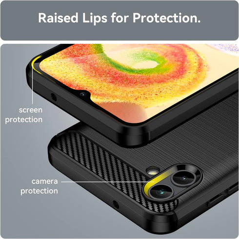 for Samsung Galaxy A04 Phone case, Shockproof, Scratch Resistant Carbon Fiber Jacket, Soft TPU,for Galaxy A04 case (Black)...