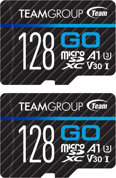 TEAMGROUP GO Card 128GB x 2 PACK Micro SDXC UHS-I U3 V30 4K for GoPro & Action Cameras High Speed Flash Memory Card with Adapter for Outdoor, Spor...