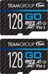 TEAMGROUP GO Card 128GB x 2 PACK Micro SDXC UHS-I U3 V30 4K for GoPro & Action Cameras High Speed Flash Memory Card with Adapter for Outdoor, Spor...