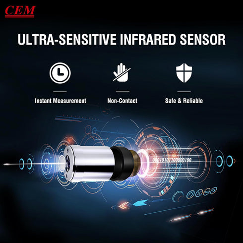 CEM DT-8806 Digital Thermometer for Adults and Kids, No Touch Forehead Thermometer for Baby, 2 in 1 Body Surface Mode Infrared Thermometer with Fe...
