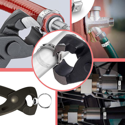 9 inch Ear Clamp Pliers Carbon Steel Ear Clamp Pincer Tool Single Ear Clamp Pincers Crimping Tool Remove Clamp Crimp Pliers Nail Puller Tool...