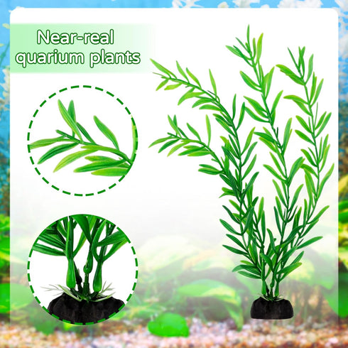 Green Fish Tank Decor Aquarium Plants, 25pcs Fish Tank Decorations Plants, Fish Tank Accessories, Aquarium Decor Artificial Plants, Small to Large...