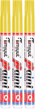 3 Count Yellow Permanent Paint Pens,Medium Tip Paint Markers Pens,Waterproof & Quick Dry Oil-Based Paint Pens,Never Fade,For Glass,Rock,Plastic,Me...