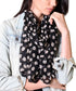 Women's Cute Meow Cat Print Scarf, Black, Silky Soft, Sheer, Pretty, Cat Gift...