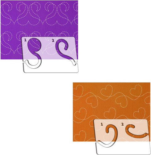2Pcs Free Motion Quilting Rulers and Templates Quilting Templates for Machine Quilting Quilting Supplies Quilting Stencil with Instruction and Non...