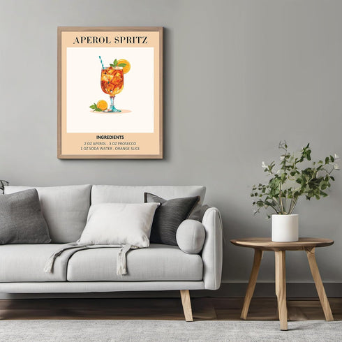 Posterizer 1 pcs-Aperol Spritz Bar Cocktail Trendy Art Print-Kitchen & Bar Art-GIft for Men Women Teens-Art for Cafe, Restaurant, Coffee Bar - unf...
