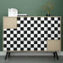 YENHOME Removable Checkered Wallpaper Small Checkered Peel and Stick Wallpaper Neutral Black and White Checker Contact Paper Waterproof Wallpaper ...