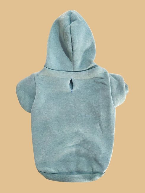 QWINEE Basic Dog Hoodie, Dog Warm Jacket, Cat Apparel, Dog Shirt, Dog Clothes for Puppy Kitten Small Medium Dogs Cats Cadet Blue S...