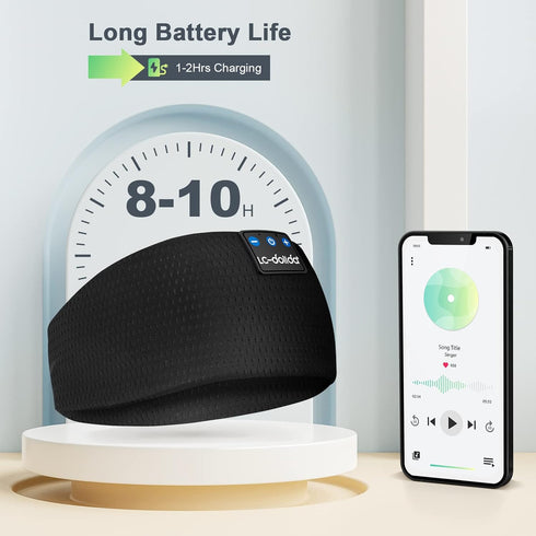 LC-dolida Sleep Headphones Bluetooth Headband, Headband Headphones Wireless Earphones Built in Speakers for Side Sleepers, Sleeping Headphones Sle...