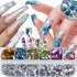 24 Grids Rhombus Hexagon Mermaid Holographic Glitter Nail Art Sequins Silver Colorful Collocation 3D Shiny Nail Art Flakes Acrylic Supplies Glitte...