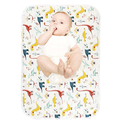 Baby Diaper Changing Pad, 21 5/8" x 31.5" Waterproof Changing Pad Liners 2Pack - Reusable Soft and Absorbent Portable Changing Mat(Dinosaur2PCS)...