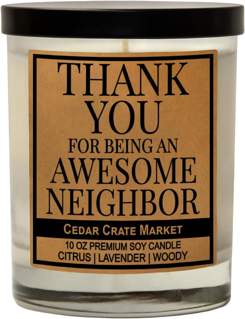 Housewarming Gifts New Home for Women, Men Couples 2025 - Thanks for Being an Awesome Neighbor, Funny House Warming Candle Present Ideas for New A...