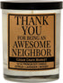 Housewarming Gifts New Home for Women, Men Couples 2025 - Thanks for Being an Awesome Neighbor, Funny House Warming Candle Present Ideas for New A...