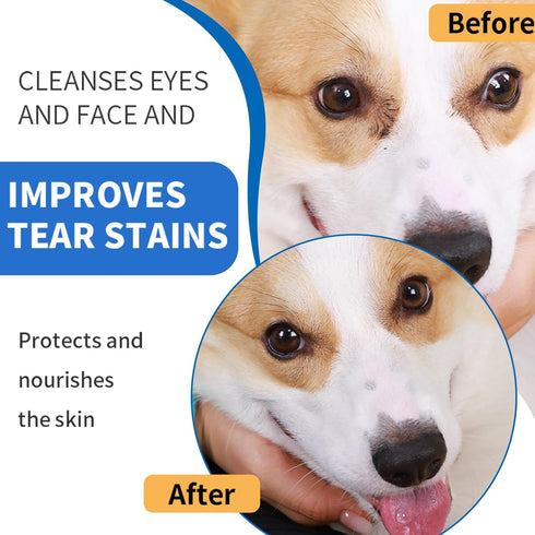 Dog Eye Wipes130Count,Natural Plant Ingredients,Effectively Removes Eye Dirt,Eye Secretions,Mucus Secretions,Improve Tear Stains,Suitable for Dail...