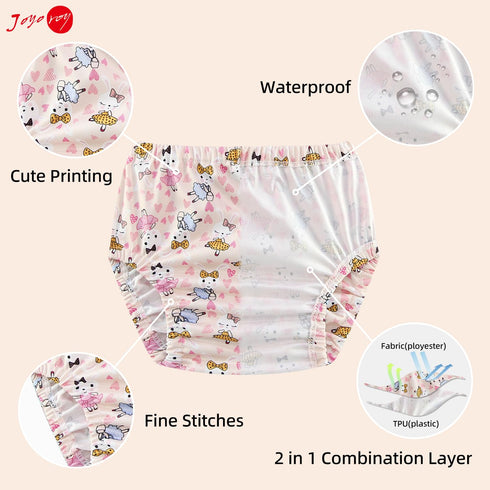 Joyo roy 4Pcs Plastic Diaper Covers for Girls Plastic Underwear for Potty Training Underwear for Girls Toddler Rubber Pants for Babies and Toddler...