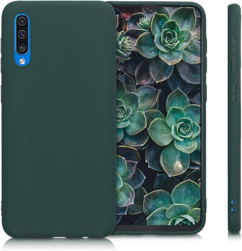 kwmobile Case Compatible with Samsung Galaxy A50 Case - Soft Slim Protective TPU Silicone Cover - Moss Green...