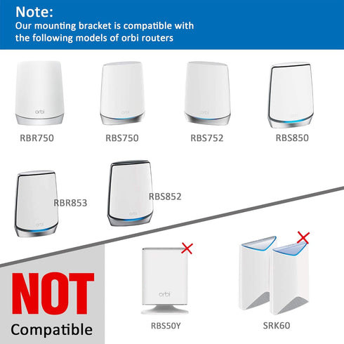 Wall Mount for Netgbear Orbi WiFi 6 Router with Sturdy Metal Stand Compatible Orbi WiFi 6 Router RBK753 RBK852 RBK853 RBS750 RBK752 RBK850 RBS750 ...
