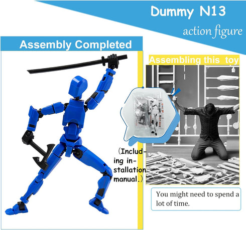 Titan T13 Action Figures Lucky Dummy 13 Robot Anime Figures Fidget Toys for Boys Autism Sensory Toys Multi Joints Movable Cool Gadget Toys Gifts (...