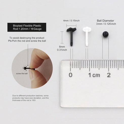24Pcs Plastic Earrings For Sensitive Ears Silicone Medical Clear Tragus Cartilage Daith Studs Retainers 16G...