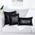 Black Crocodile Skin Faux Leather Pillow Cover - Sofa Cushion Case - Decorative Modern Throw Covers for Living Room & Bedroom - 12x20 Inches - Bla...