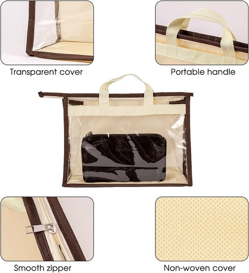 CINPIUK Clear Handbag Storage Bags Purse Organizer for Closet, Zipper Hanging Storage Bag for Handbags, XL...