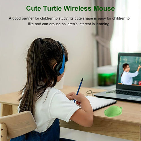 Cute Animal Turtle Shaped Wireless Mouse 3 Buttons 1600 DPI Kawaii Silent Optical Cordless Mice for Laptop PC Computer Notebook Desktop (Green)...