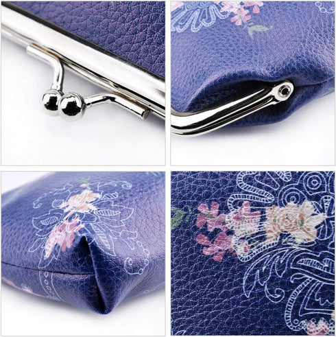 Oyachic 4 Packs Floral Coin Purses,Kiss Lock Change Pouch,Owl Leather Wallet,Butterfly Money Bag,Animal Key Holder Bird Trinkets Pouch for Women...