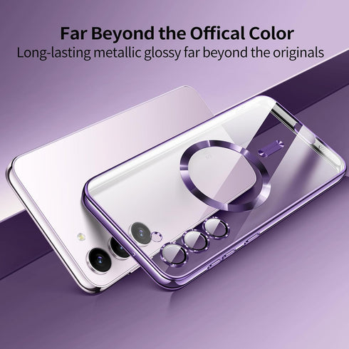 for Samsung Galaxy S23 Case, Covers for S23.Magnetic Metallic Glossy Slim Clear Luxury Soft Shockproof funda capa para for Galaxy S23 6.1 inch Com...