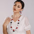 Firstmeet 2 Layer Statement red and black Beads Long Necklace...