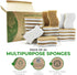 24 Pack Natural Kitchen Sponge - Biodegradable Compostable Cellulose and Coconut Scrubber Sponge - Eco Friendly Sponges for Dishes...