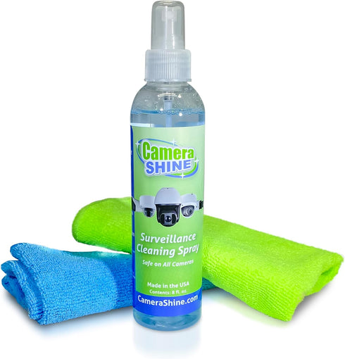 Surveillance Camera Cleaning Kit - Easy to Use on Indoor/Outdoor Camera Lenses & Domes - Includes 8oz of Specialty Cleaning Solution and a Reusabl...