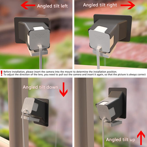 Angled Window Mount for Wyze Cam V4, Tilts 20 Degrees in All Directions, Through Window Use Cam v4, Easy Indoor Monitoring of Outdoor Areas (Black...