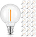 Mlambert G40 LED Replacement Light Bulbs for String Lights, Dimmable E12 Base Shatterproof Bulbs, 1W Equal to 5W, Amber Warm 2200K, 25Pack, Not So...