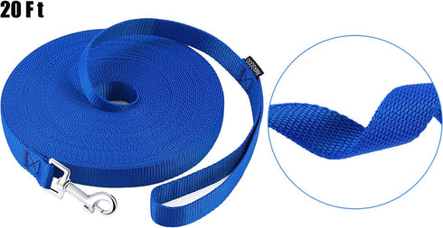 AmaGood Dog/Puppy Obedience Recall Training Agility Lead-15 ft 20 ft 30 ft 50 ft Long Leash-for Dog Training,Tie Out,Play,Safety,Camping (20 feet,...