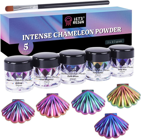 LET'S RESIN Mica Powder,Intense Chameleon Powder, Ultra Fine Colorshift Mica Powder for Epoxy Resin Crafts/Tumblers, Chrome Pigment Powder for Cha...