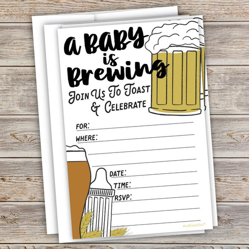 Baby is Brewing Baby Shower Invitations (20 Count) with Envelopes...