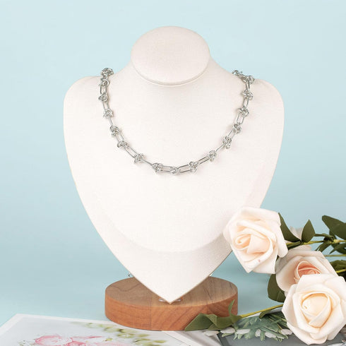 4 Meters Silver Paperclip Chains with Buckles Metal Iron Jewelry Chain for Jewelry Making Stylish Heavy Necklace Bracelet DIY Chains Bulk...