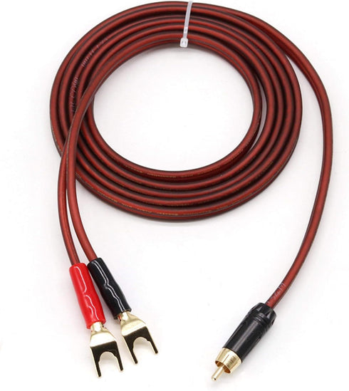 RCA Speaker Cable, Male to Y Plugs (2 Y Plug) OFC HiFi Speaker Cord...