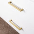 QOGRISUN 2-Pack Solid Brass Cabinet Pulls, Gold Square Drawer Handles, 3-inch Hole Center Kitchen Hardware for Dresser, Cupboard, Brushed Brass Fi...