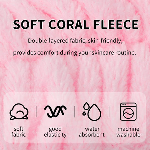 WHAVEL Hairband, 6 Count Pink Spa Headband for Washing Face, Soft Microfiber Bow Headbands, Facial Headband for Skincare, Makeup Headband for Wome...