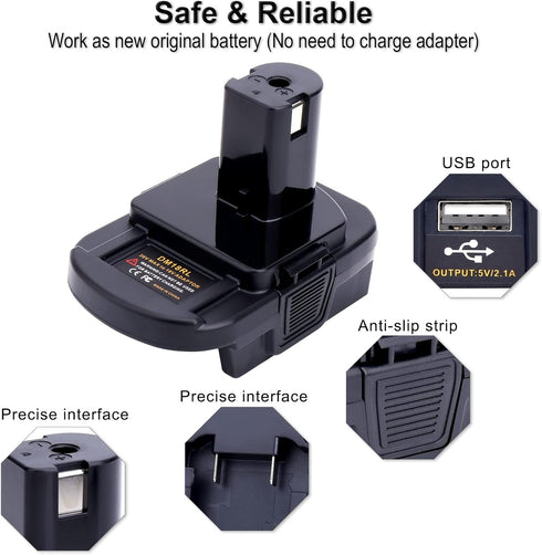 DM18RL 20V Battery Adapter for Ryobi 18V Tools, Convert DeWalt 20V Lithium Battery &Milwaukee 18V Lithium Battery to Ryobi 18V NiCad & NiMh Li-ion...