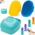 Dog Bath Brush Pet Massage Shampoo Brush Dog Scrubber for Dog Washing Brush Scrubber Pet Bath Massage Brush with Soft Silicone Bristles for Dog Ca...
