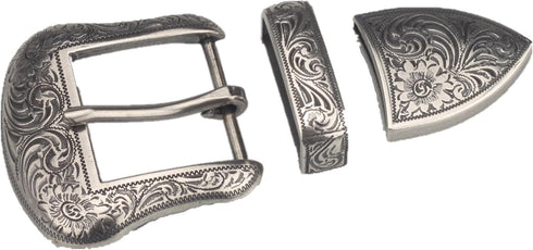 Men Western Cowboy Antique Belt Buckle Set Tang dynasty flower design...