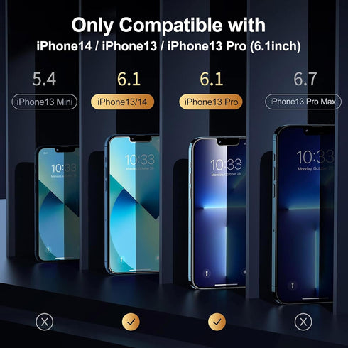 Compatible with iPhone 14 Compatible with iPhone 13 Pro and Compatible with iPhone 13 Privacy Screen Protector 2 PACK 25 Degree Anti Spy Tempered ...