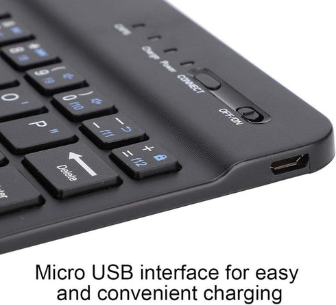 VBESTLIFE 7in Slim Lightwight Bluetooth Keyboard for Android iOS Win, Portable Aluminum Alloy Wireless USB Keyboard Black for Smart Phone/Pad/Lapt...