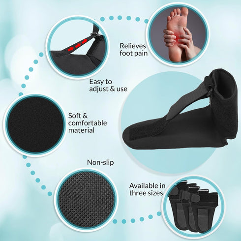 Plantar Fasciitis Night Splint Sock, Night Splint Plantar Fasciitis Women Men, Adjustable Plantar Fasciitis Relief Brace for Achilles Tendonitis F...